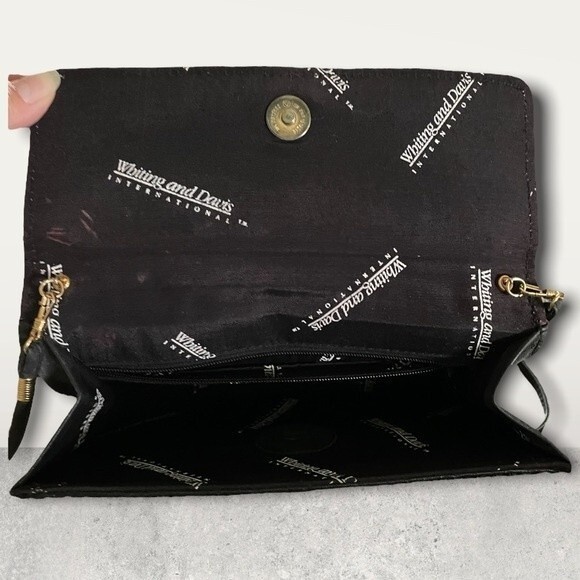 Whiting & Davis Black Metal Mesh Crossbody Evening Bag Convertible Clutch 8.5x6 - Picture 8 of 9